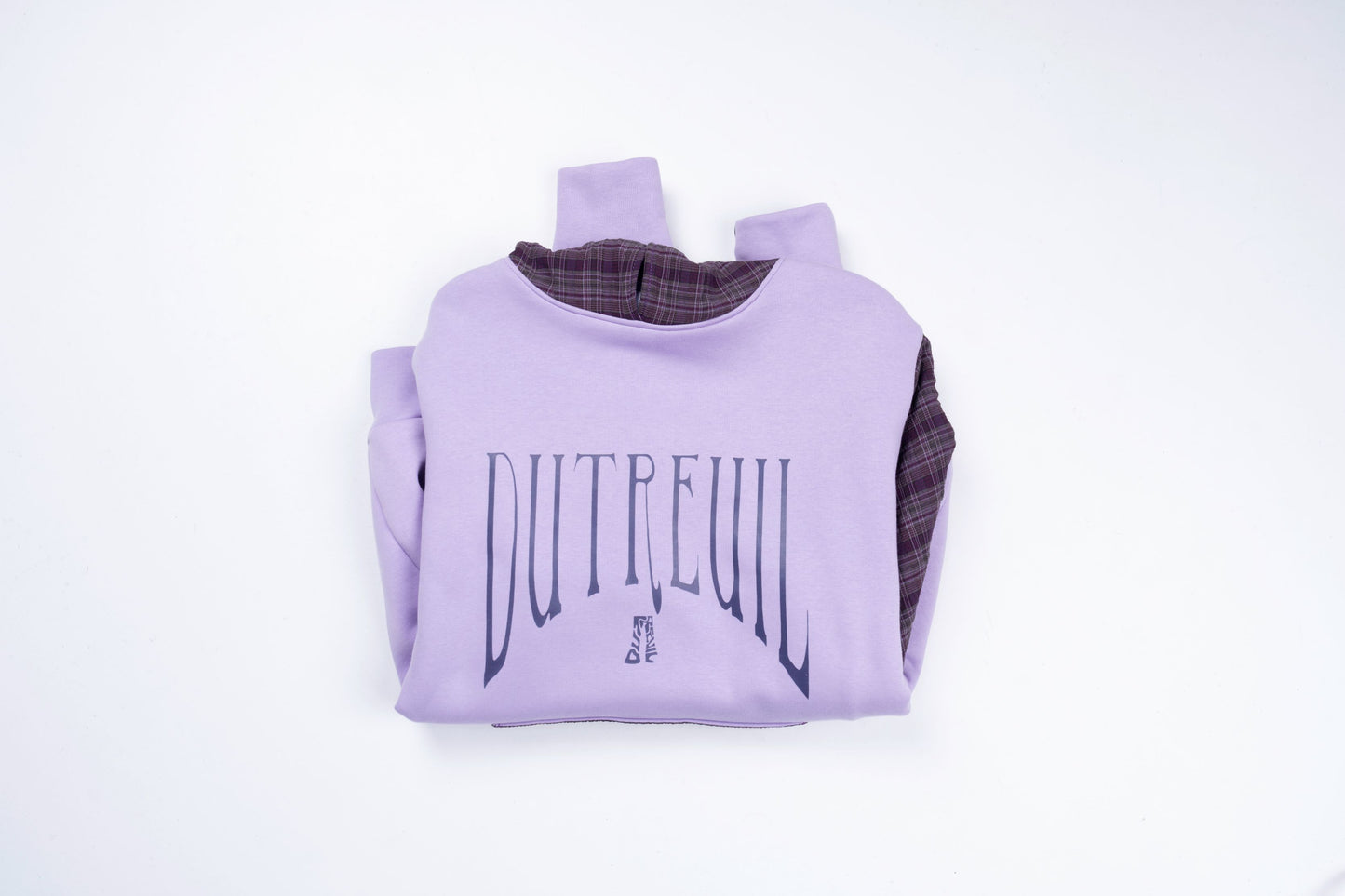 SWEAT MAUVE A CARREAUX