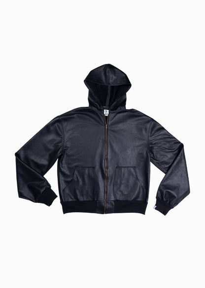 BOMBERS CUIR VERITABLE NOIR